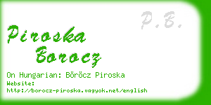 piroska borocz business card